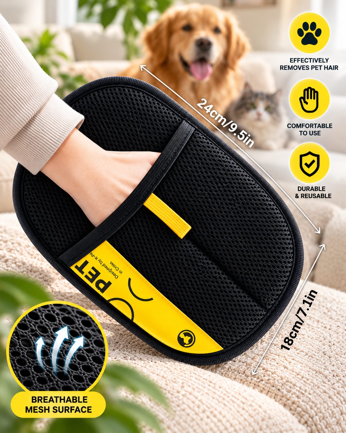 Pet Hair Remover Gloves