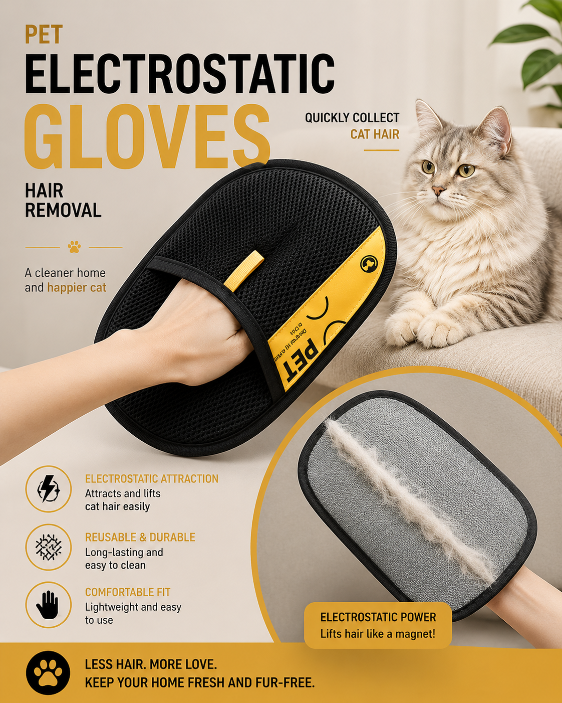 Pet Hair Remover Gloves